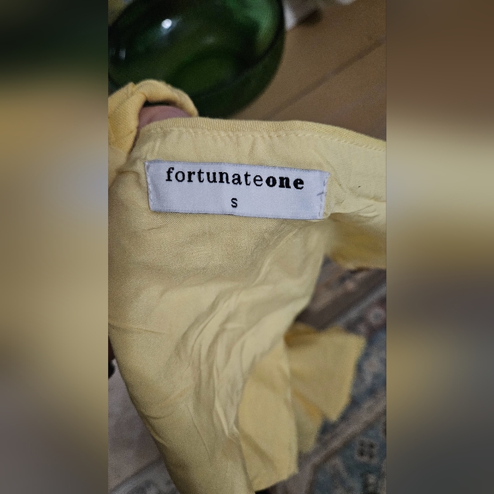 FORTUNATE ONE Beginning of Love Dress Yellow. Size Small - Picture 9 of 11